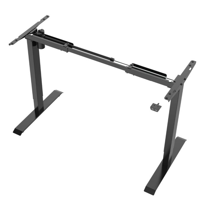 Höhenverstellbarer Schreibtisch Gestell Schreibtischgestell Basic mit Belastbarkeit bis 70 kg und 1 Motor in Schwarz Draufsicht