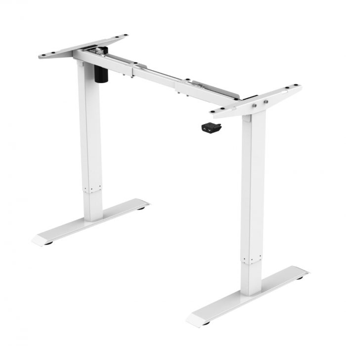Höhenverstellbarer Schreibtisch Gestell Schreibtischgestell Basic mit Belastbarkeit bis 70 kg und 1 Motor in Weiß