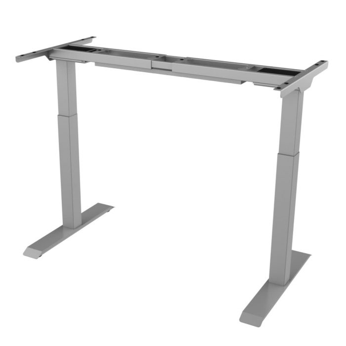 Höhenverstellbarer Schreibtisch Gestell Schreibtischgestell Pro mit Belastbarkeit bis 100 kg und 2 Motoren Kollisionsschutz LED-Anzeige in Grau Seitlich