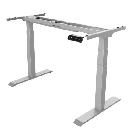 Höhenverstellbarer Schreibtisch Gestell Schreibtischgestell Pro+ mit Belastbarkeit bis 125 kg und 2 Motoren Kollisionsschutz LED-Anzeige in Grau Seitlich
