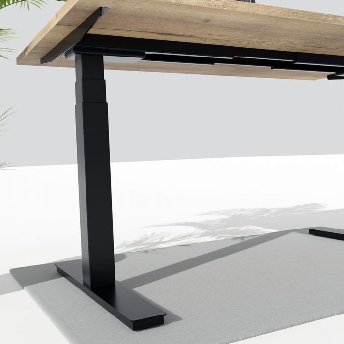 Linker Tischbein von Höhenverstellbaren Schreibtisch Jacks Pro in Schwarz Eiche Tischplatte untere Seite