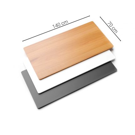 Schreibtischplatten 3 Auswahl 140x70 für Büro, Office, Firma in Schwarz, Weiß, Buche Maße der Platte