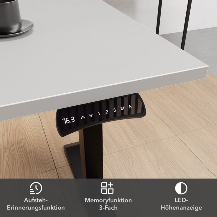 Eckschreibtisch Handset mit Erinnerungsfunktion Speichermöglichkeiten und Led-Anzeige