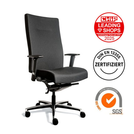 Schreibtischstuhl ergonomisch mit zertifizierungen für ErgoXL schwarz