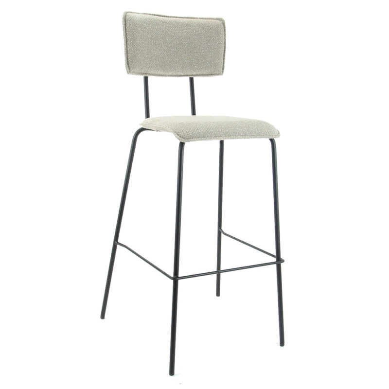 Barhocker gepolstert mit Lehne Shiitake