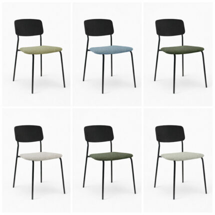 Polsterstühle verschiedene Farben perfekt für Kunden und Empfang schwarzes holz