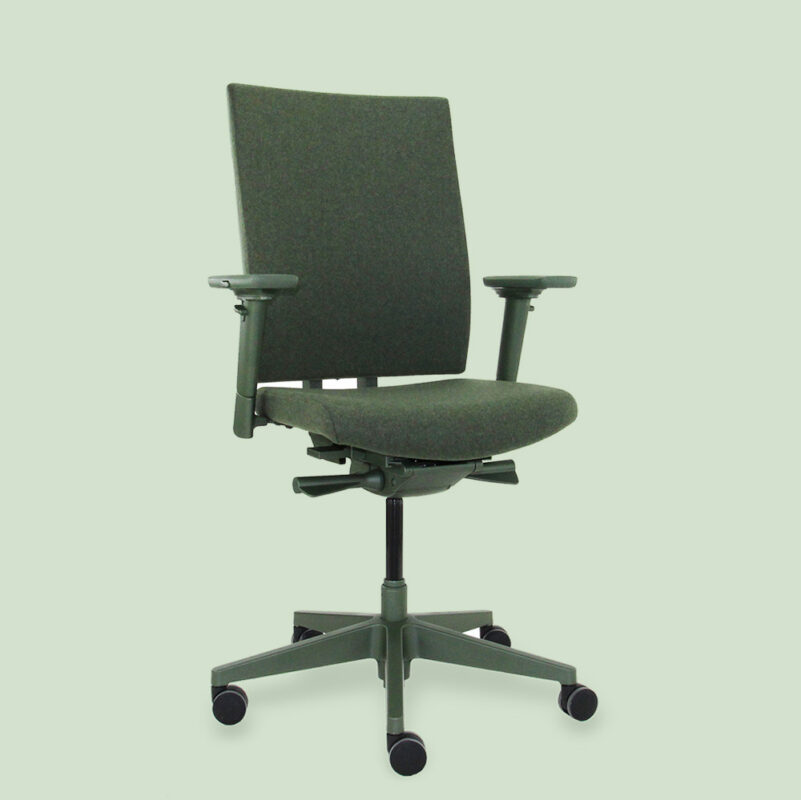 Buerostuhl gruen ergonomisch Schreibtischstuhl gruen diagonal rechts Titelbild