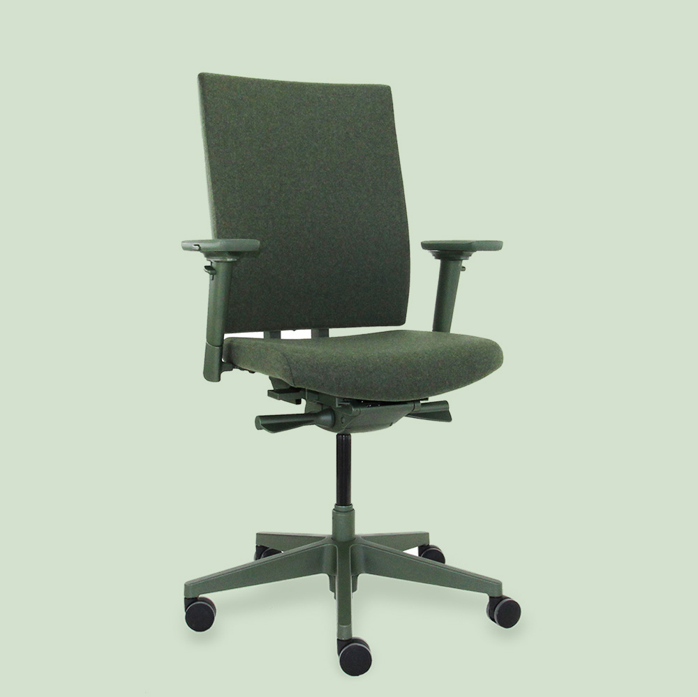 Buerostuhl gruen ergonomisch Schreibtischstuhl gruen diagonal rechts Titelbild