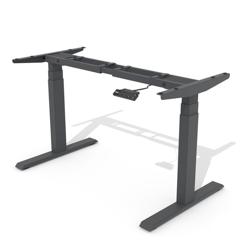 Schreibtischgestell elektrisch hoehenverstellbar 120kg 4 speicherplaetze oled display kaskadierbar titelbild anthrazit