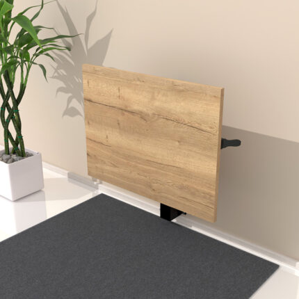 Schreibtisch elektrisch Wandmontage klappbar aufgeklappt höhenverstellbar