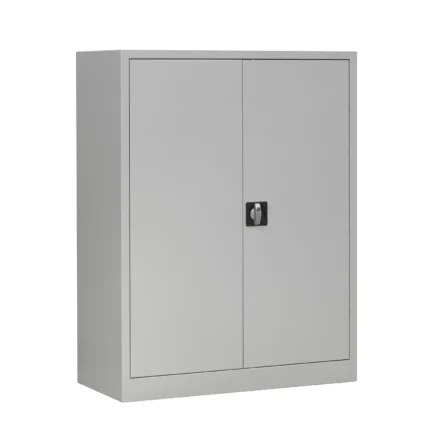 Metallschrank abschließbar, Stahlschrank, Blechschrank Schrank Metall, Grau, Büro, hoch, 3 OH