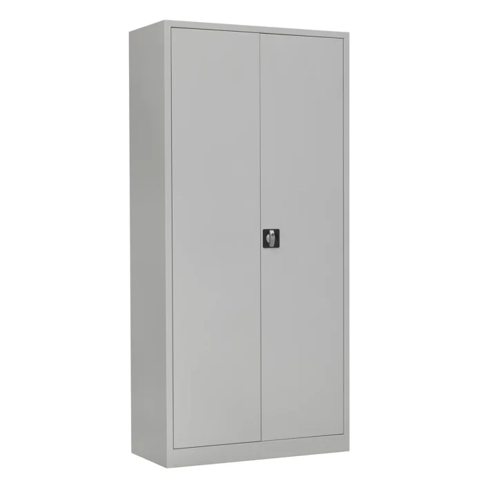 Metallschrank abschließbar, Stahlschrank, Blechschrank Schrank Metall, Grau, Büro, hoch, 5 OH