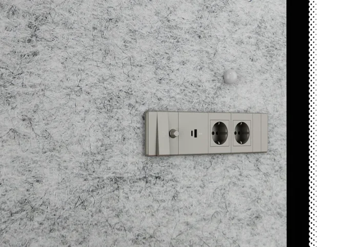 Steckdose, USB-A und USB-C Anschlüsse in der Schallschutzkabine