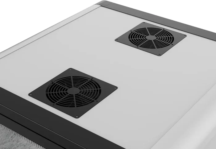 Dual-Ventilationssystem auf dem Dach der Telefonbox Büro