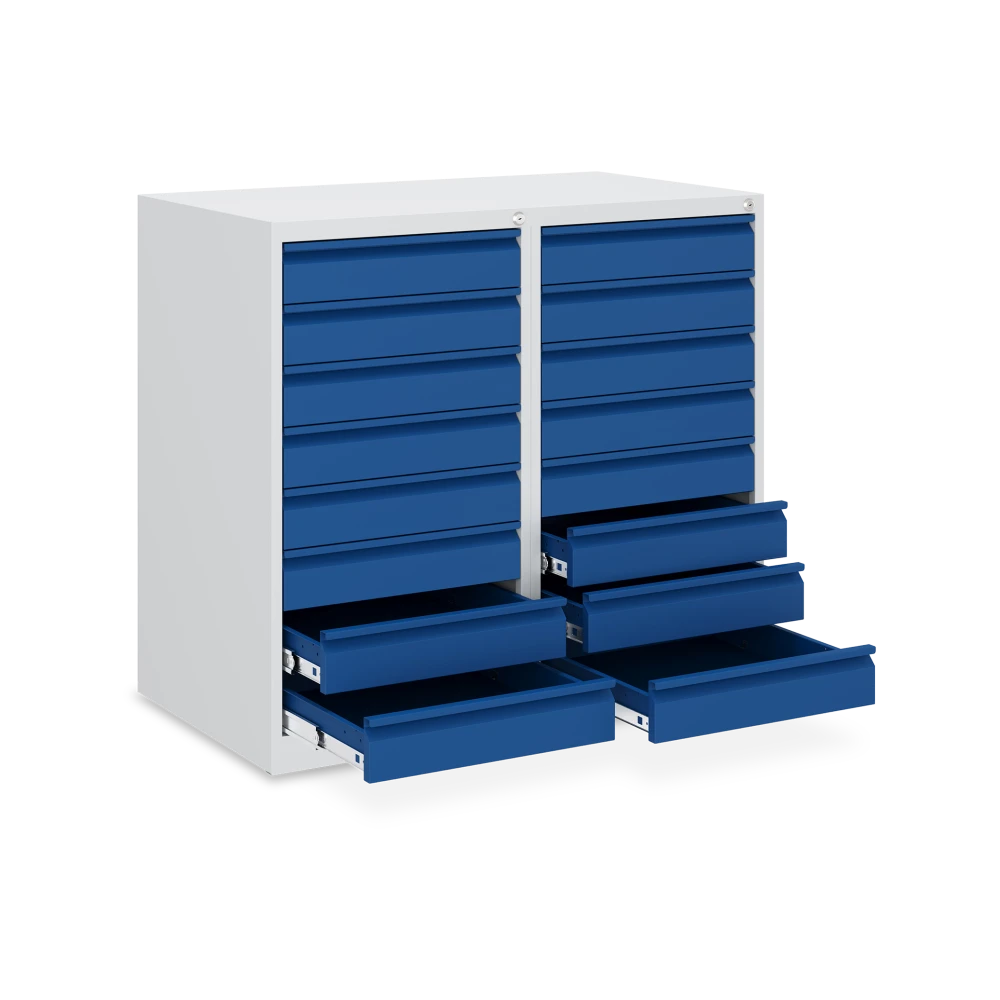 schubladenschrank-16-schubladen-enzianblau schubladenschrank 16 schubladen enzianblau