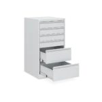 Schubladenschrank aus Metall, 6 Schubladen – abschließbar (500 × 500 × 900 mm)