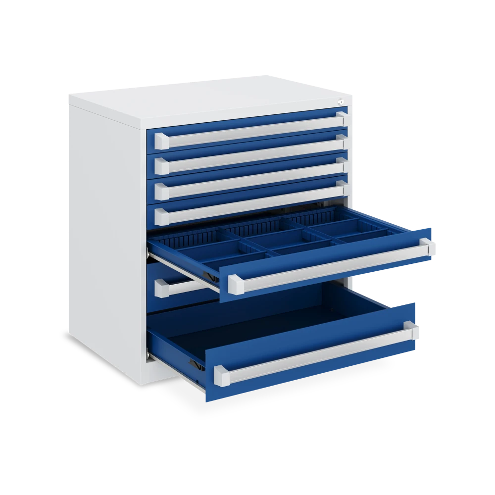 schubladenschrank-7-schubladen-enzianblau schubladenschrank 7 schubladen enzianblau
