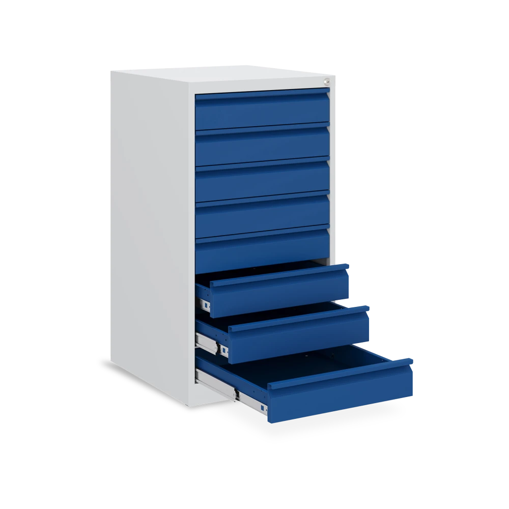schubladenschrank-8-schubladen-enzianblau schubladenschrank 8 schubladen enzianblau