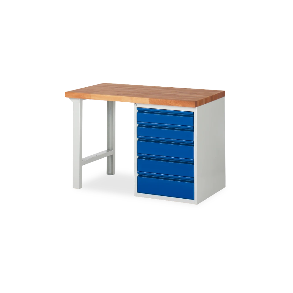 03_7513I1-127B4S.11 Profi-Werkbank Basic-7 – 5 schubladen (1000 mm–2000 mm) – Detailansicht