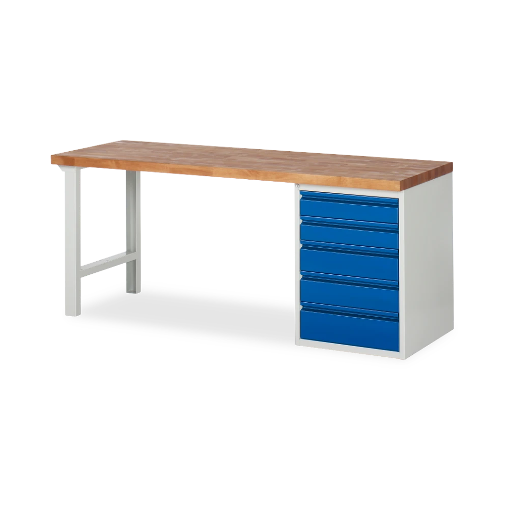 03_7513I1-207B4S.11 Profi-Werkbank Basic-7 – 5 schubladen (1000 mm–2000 mm) – Detailansicht
