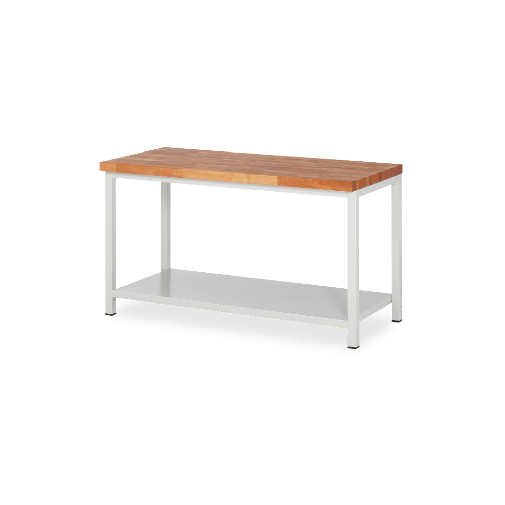 03_8000-6-157B4S.12 Profi-Werkbank Basic-8 – stahl Ablageboden (750 mm–2000 mm) – Detailansicht