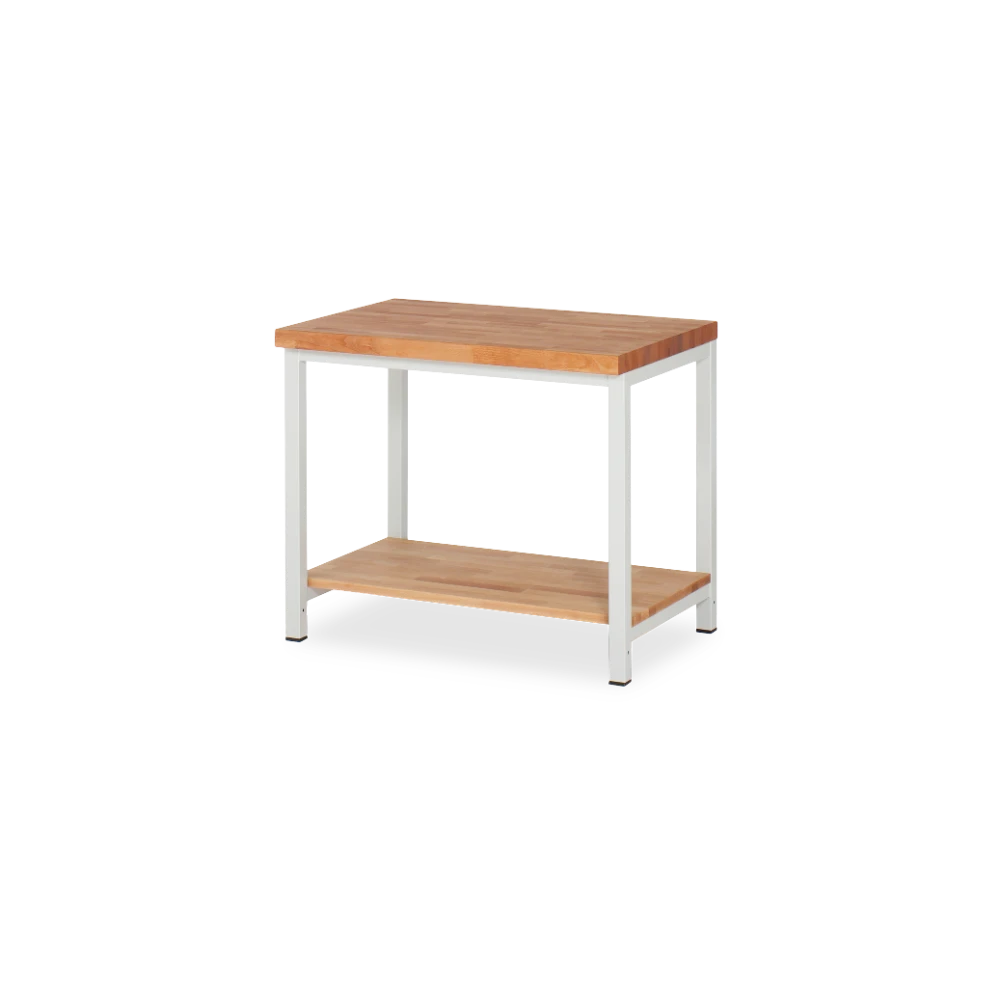 03_8000-7-107B4S.12 Profi-Werkbank Basic-8 – holz Ablageboden (750 mm–2000 mm) – Detailansicht