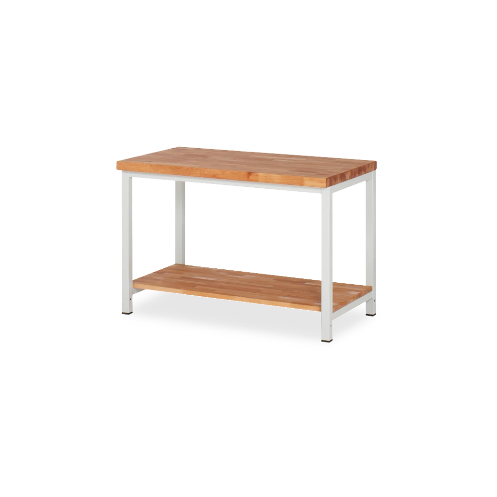 03_8000-7-127B4S.12 Profi-Werkbank Basic-8 – holz Ablageboden (750 mm–2000 mm) – Detailansicht