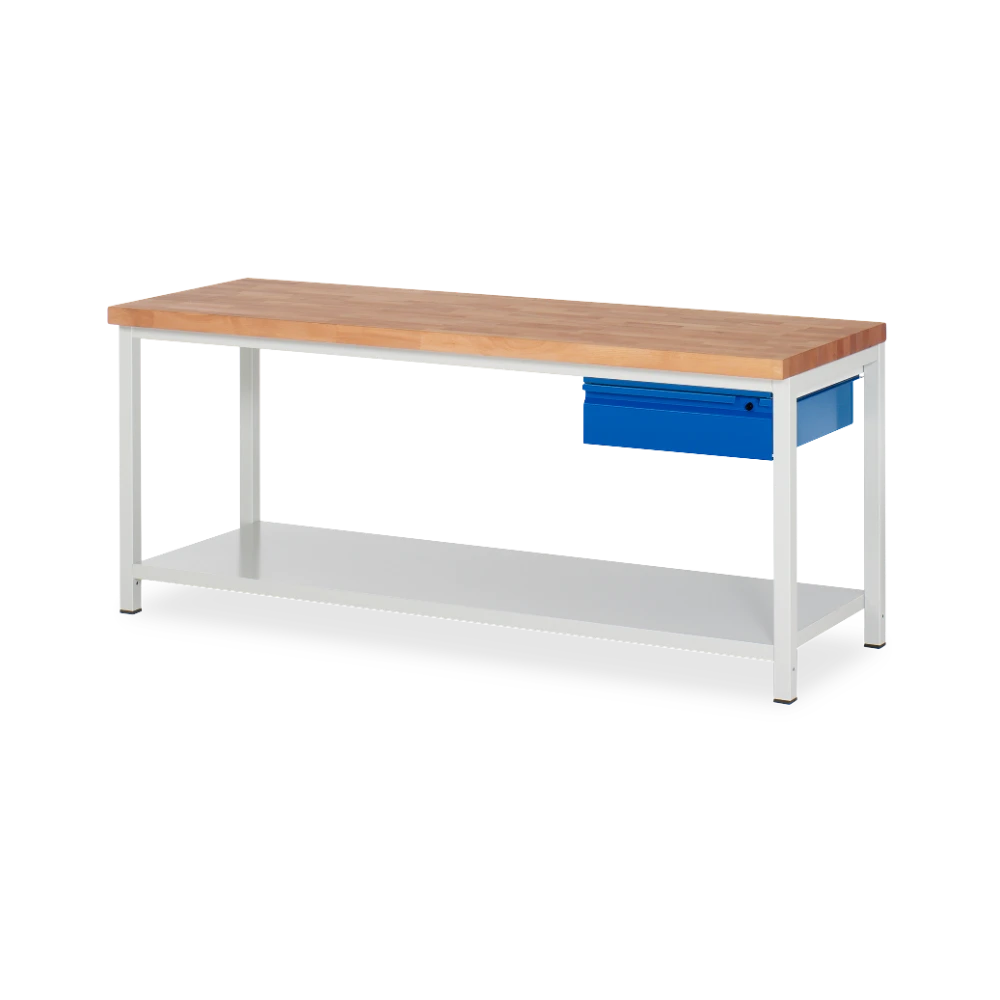 03_8001I6-207B4S.11 Profi-Werkbank Basic-8 – stahl Ablageboden 1 schublade (750 – Detailansicht