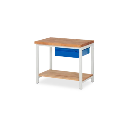 Profi-Werkbank Basic-8 – holz Ablageboden 1 schublade (750 m – Detailansicht