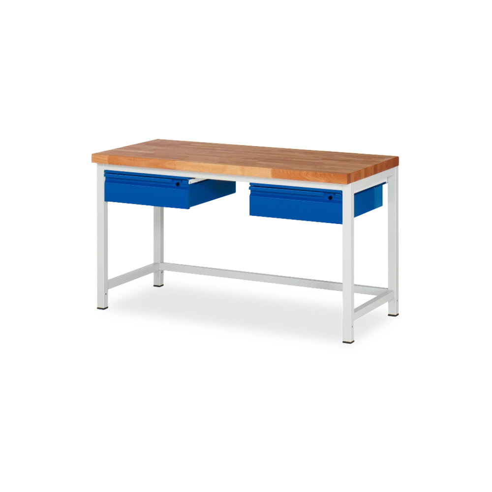 03_8002I1-157B4S.11 Profi-Werkbank Basic-8 – 2 schubladen (1250 mm–2000 mm) – Detailansicht