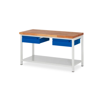 Profi-Werkbank Basic-8 – stahl Ablageboden 2 schubladen (125 – Detailansicht