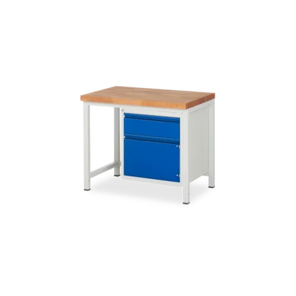 Profi-Werkbank Basic-8 – 1 schublade 1 ture (750 mm–2000 mm) – Detailansicht