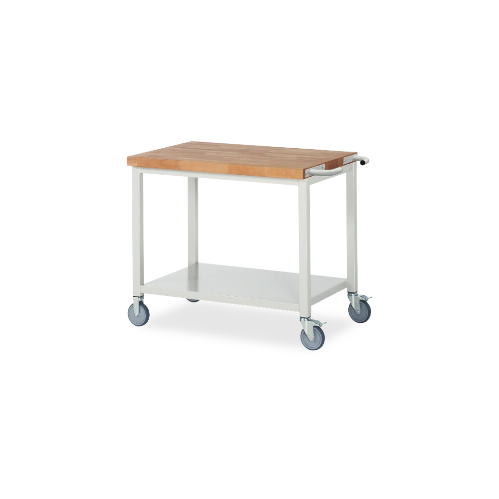 05_8000-6-107B4S.12 Fahrbare Werkbank Basic-8 – Ablageboden (750 mm–2000 mm) – Detailansicht
