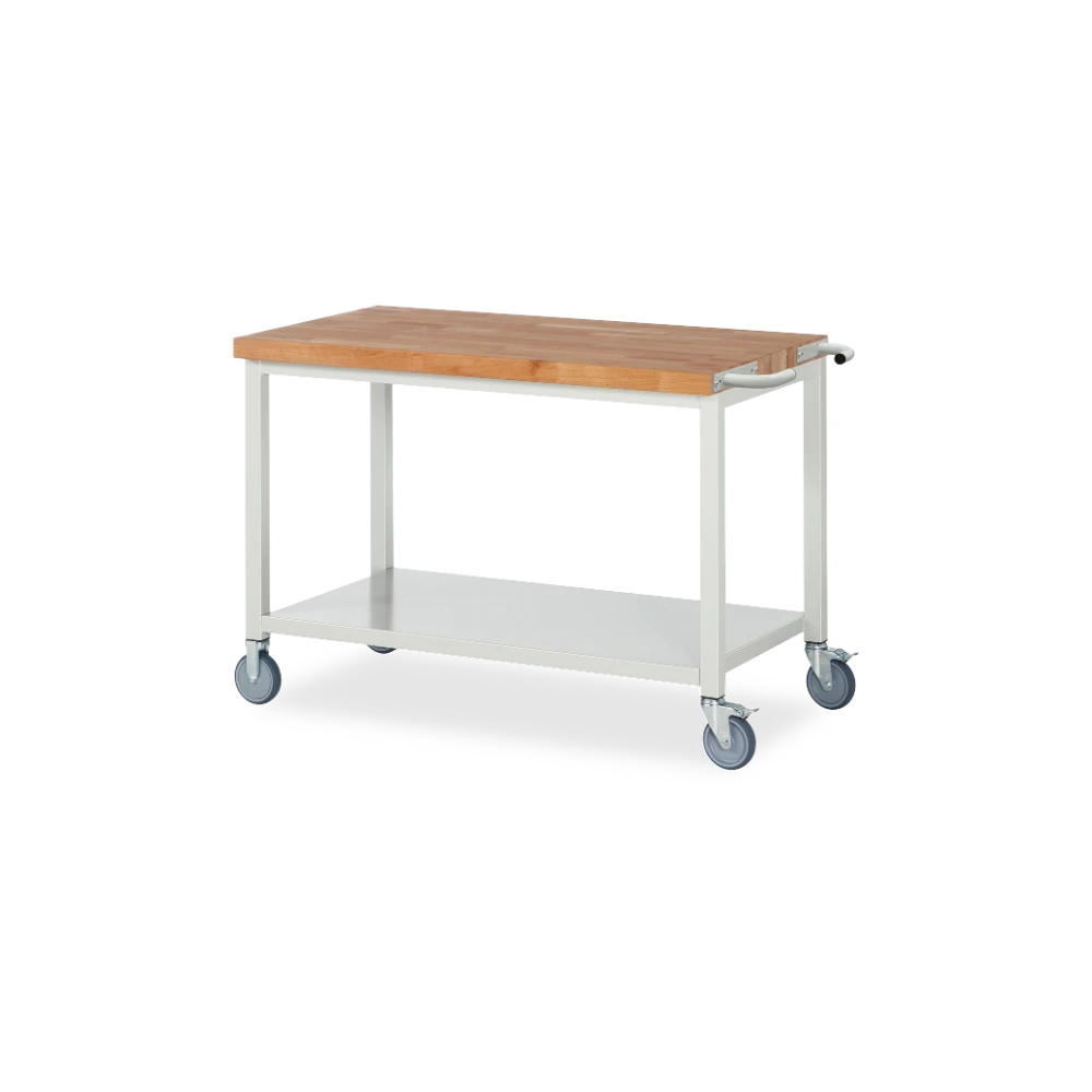 05_8000-6-127B4S.12 Fahrbare Werkbank Basic-8 – Ablageboden (750 mm–2000 mm) – Detailansicht