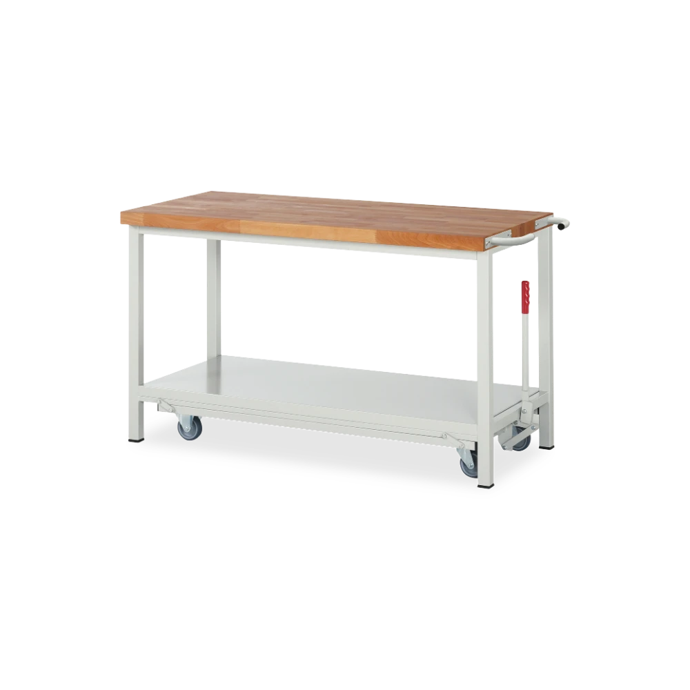 05_8000-6-157B4F.12 Fahrbare Werkbank Basic-8 absenkbar – Ablageboden (750 mm–20 – Detailansicht