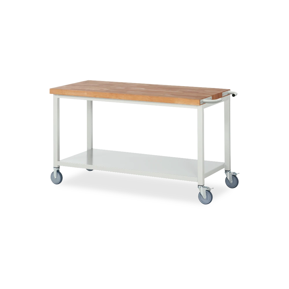 05_8000-6-157B4S.12 Fahrbare Werkbank Basic-8 – Ablageboden (750 mm–2000 mm) – Detailansicht