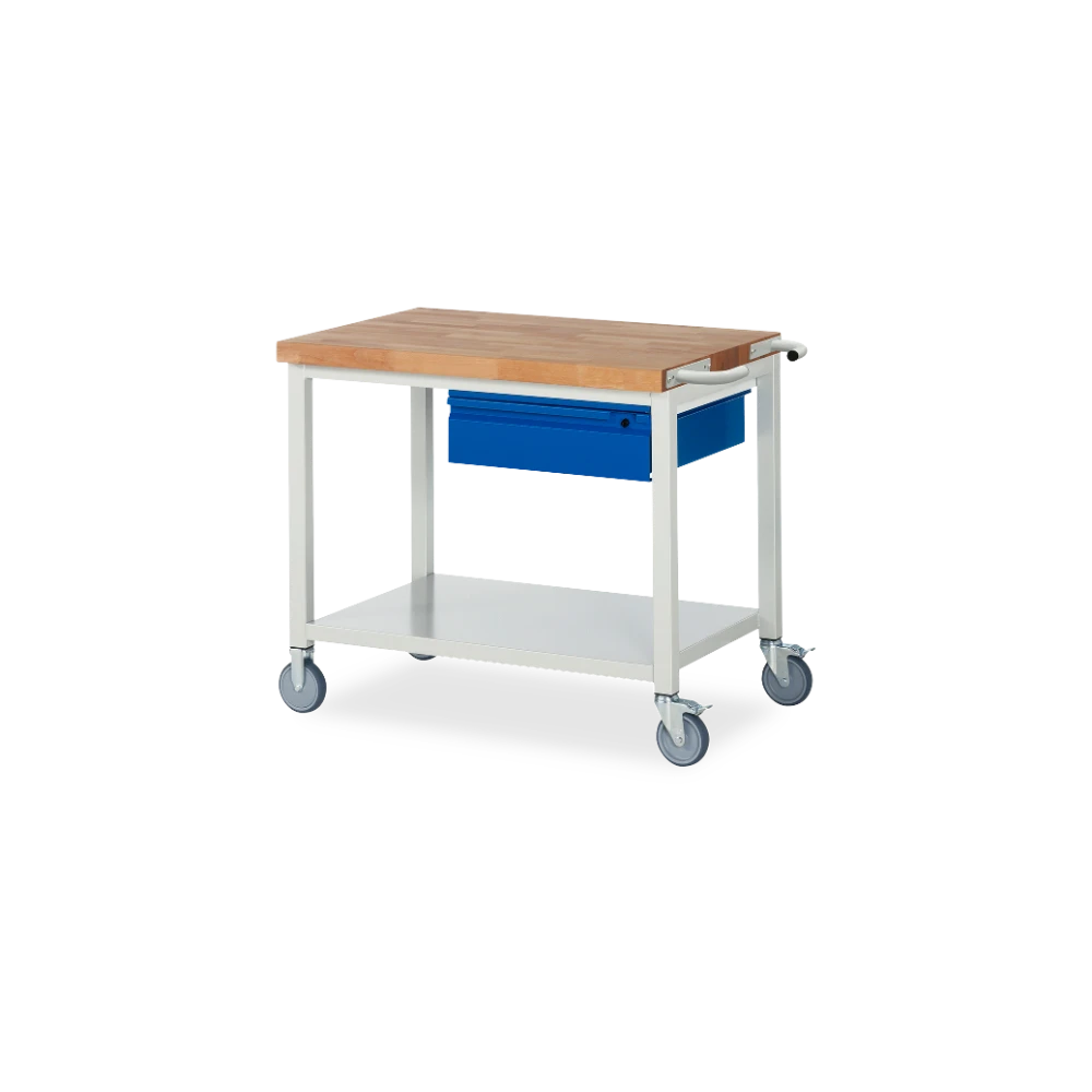 05_8001I6-107B4S.11 Fahrbare Werkbank Basic-8 – Ablageboden 1 schublade (750 mm– – Detailansicht