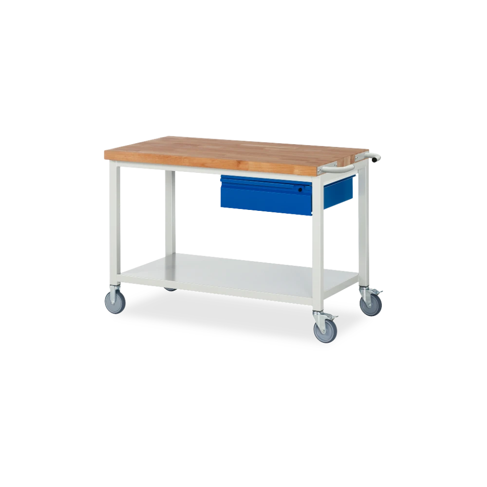 05_8001I6-127B4S.11 Fahrbare Werkbank Basic-8 – Ablageboden 1 schublade (750 mm– – Detailansicht