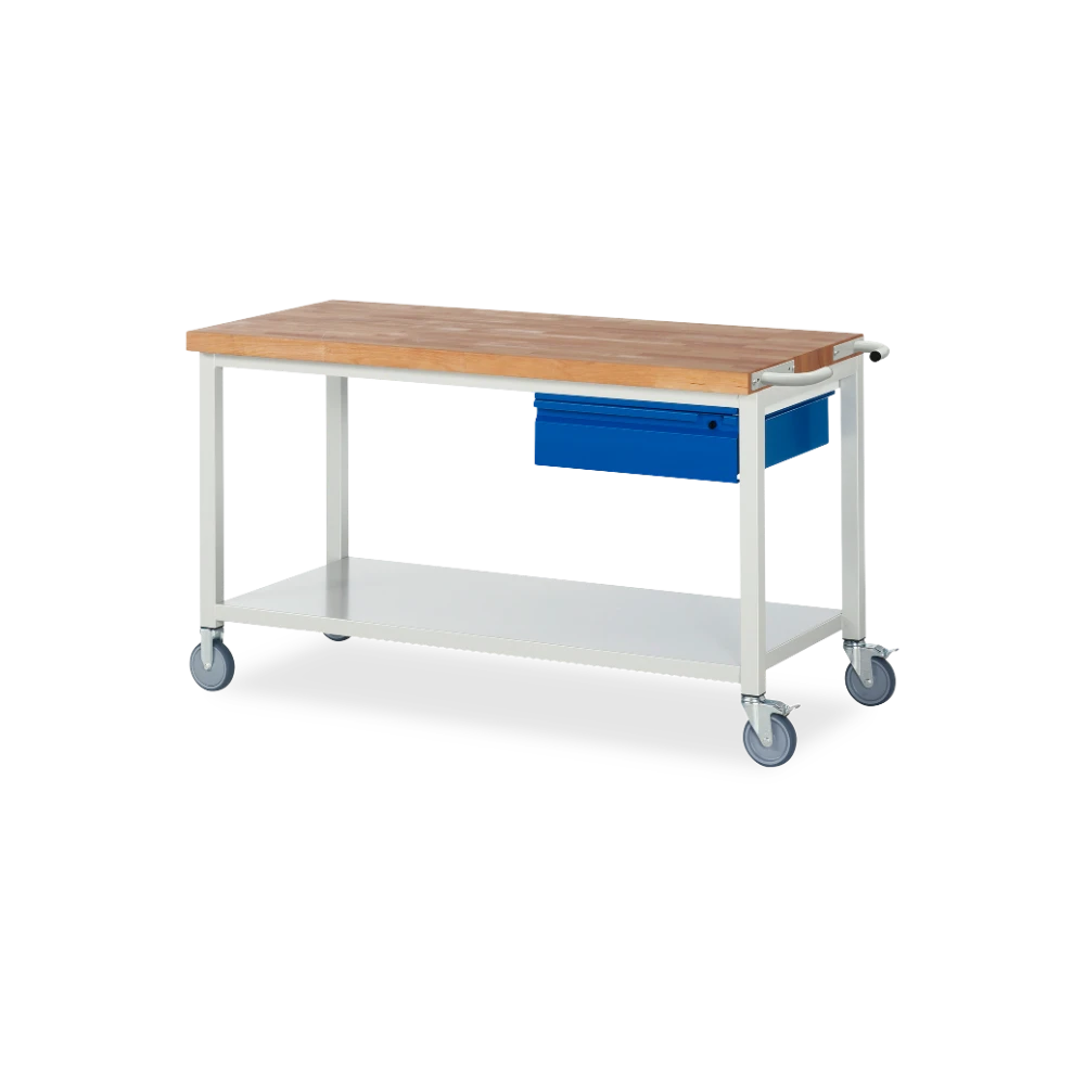 05_8001I6-157B4S.11 Fahrbare Werkbank Basic-8 – Ablageboden 1 schublade (750 mm– – Detailansicht