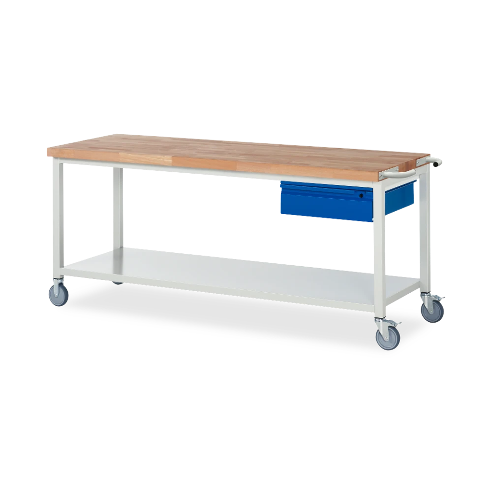 05_8001I6-207B4S.11 Fahrbare Werkbank Basic-8 – Ablageboden 1 schublade (750 mm– – Detailansicht
