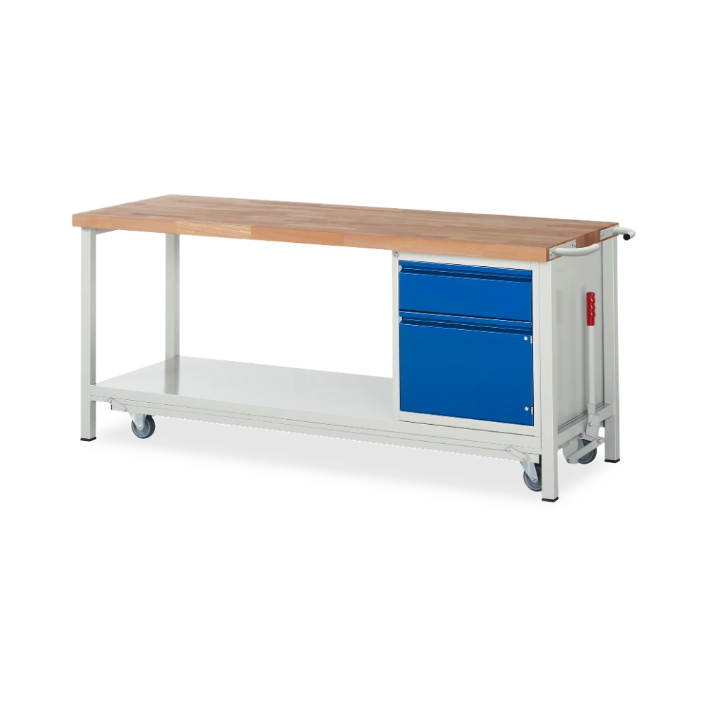 05_8152I6-207B4F.11 Fahrbare Werkbank Basic-8 absenkbar – 1 schublade 1 tuere (7 – Detailansicht
