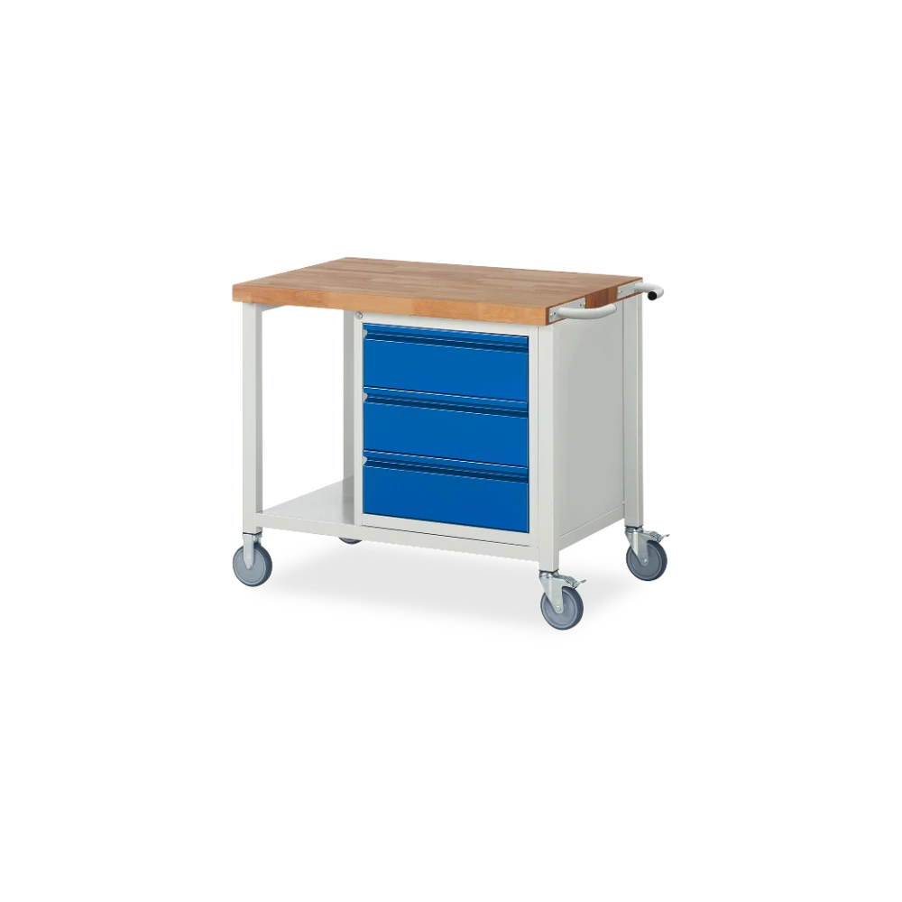 05_8157I6-107B4S.11 Fahrbare Werkbank Basic-8 – 3 schubladen (750 mm–2000 mm) – Detailansicht