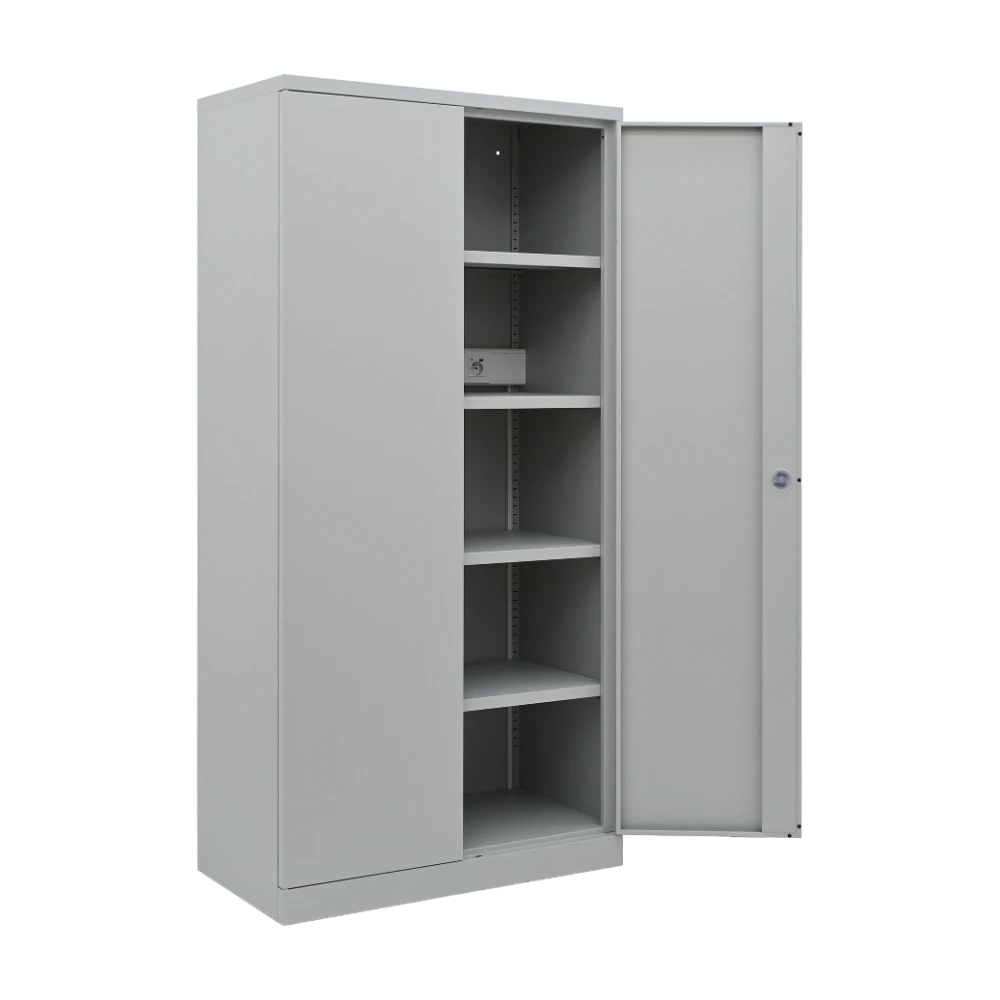 AKKULADESCHRANK-STAHL-920x500x1960-2S_04 Stahl-Steckdosenschrank 920 × 500 – Laden hinter Stahltüren – Detailansicht