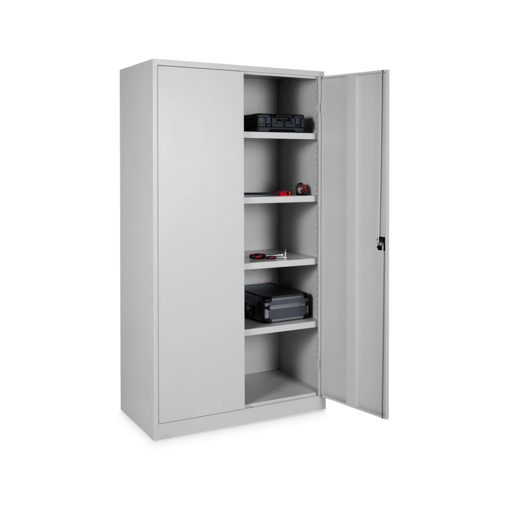 AKTENSCHRANK_STAHL_5-OH_920-BREIT_500-TIEF_OFFEN_7035-7035 Aktenschrank aus Stahl 920 × 500 mm, 5 OH (920 × 500 × 1950