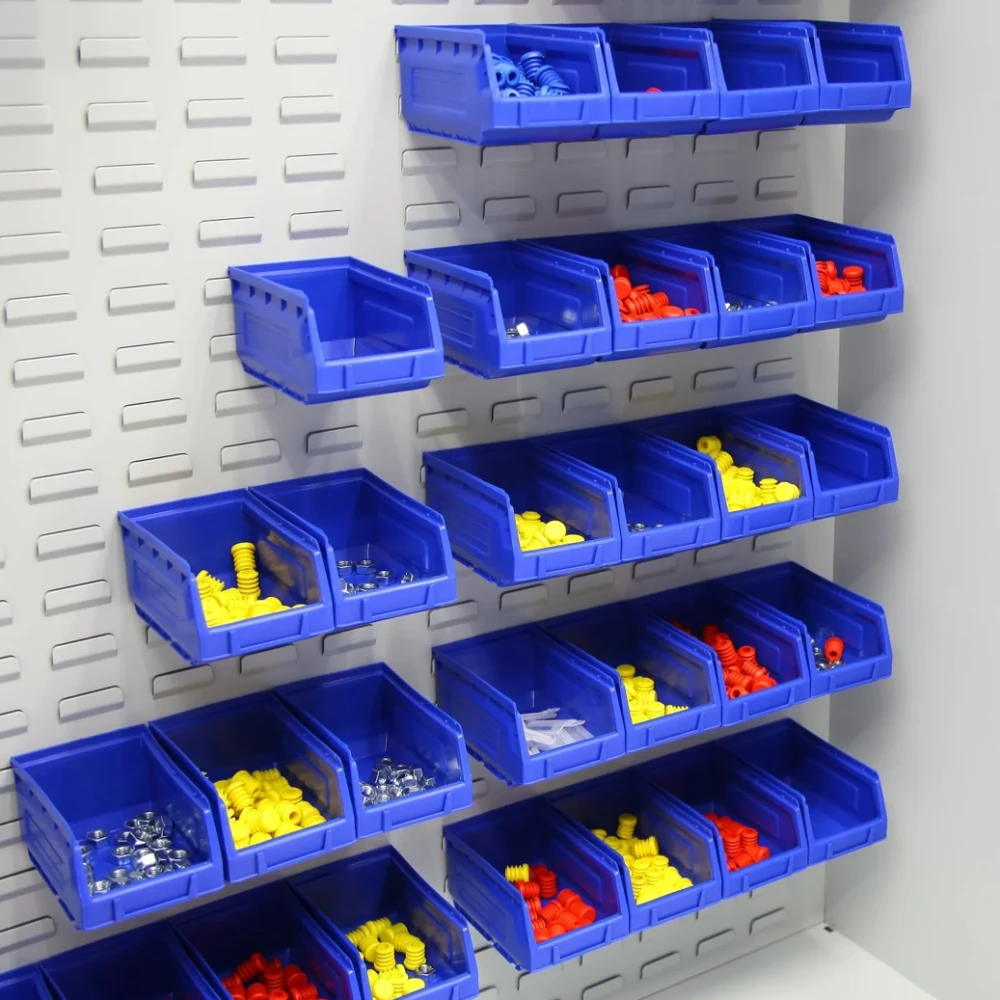 BES_WERKSTATTSCHRANK-BOXEN_IMG-01 Werkstattschrank mit Lochwand und Boxen (1000 × 450 × 1940 m – Detailansicht