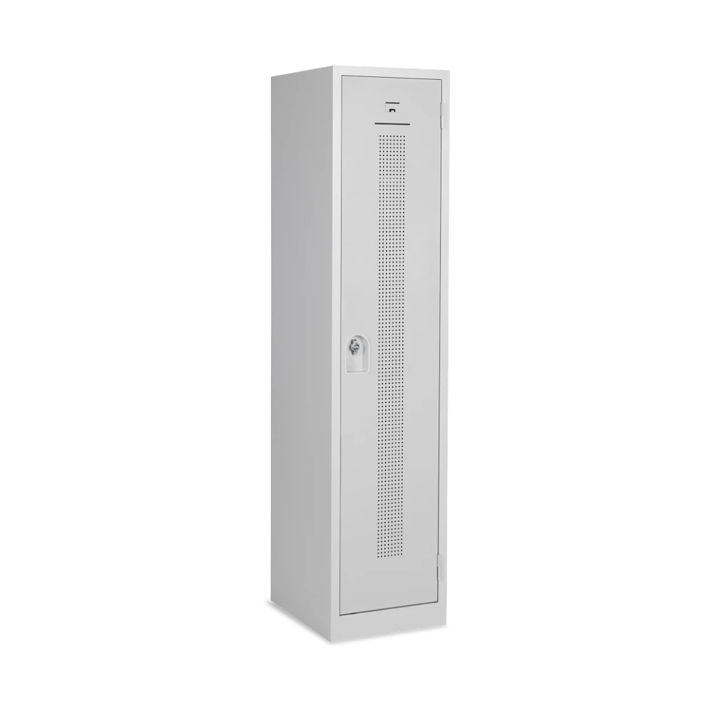 DESIGN-REIHENSPIND-TRENNWAND_1-ABTEIL_GESCHLOSSEN_7035-7035 Design-Umkleidespind mit Trennwand – 1 Abteil, 500 mm (500 × – Detailansicht