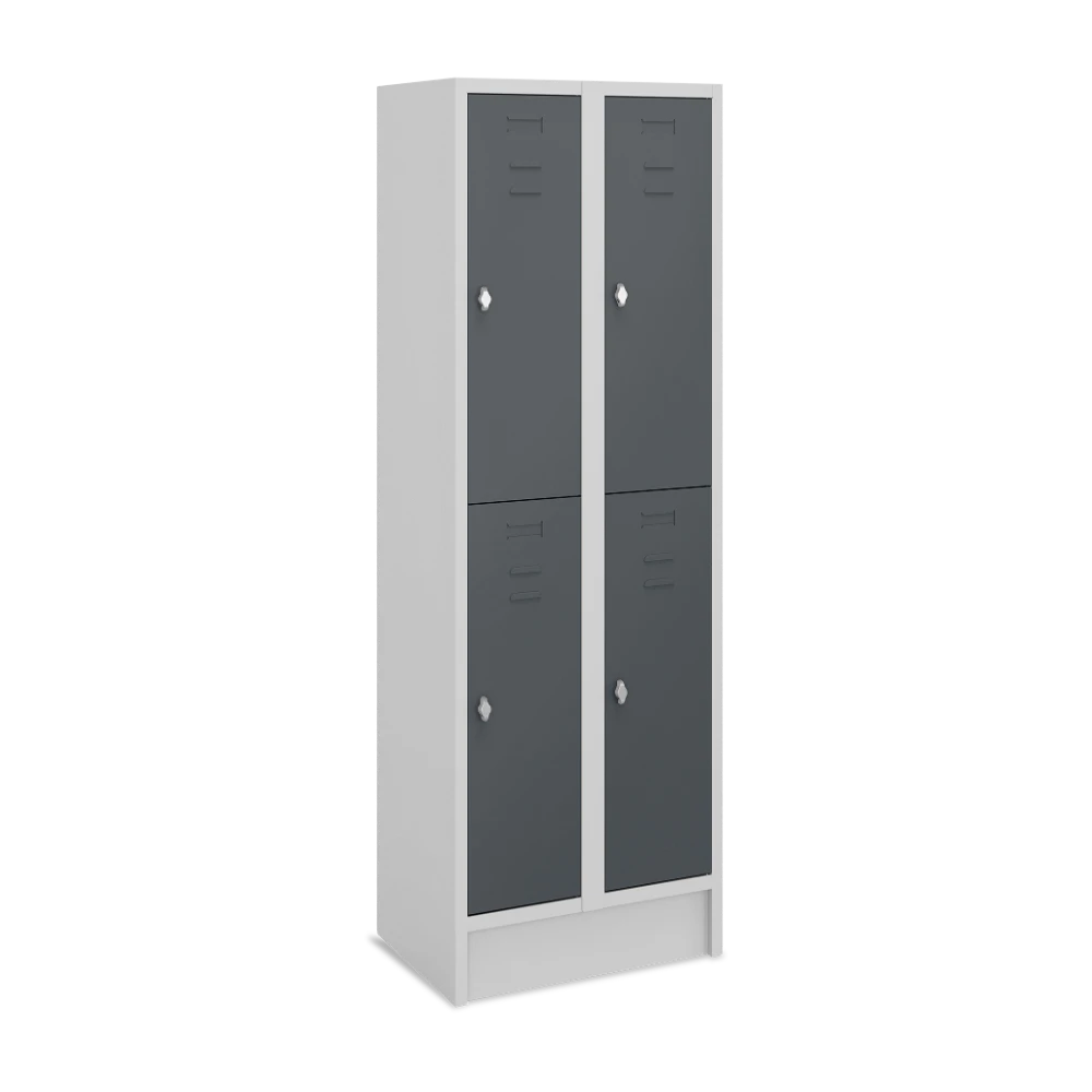 FAECHERSPIND_300-BREIT_2-ABTEILE_GESCHLOSSEN_7035-7016 Fächerschrank 300 mm Abteilbreite – je 2 Fächer (1 Abteil bi
