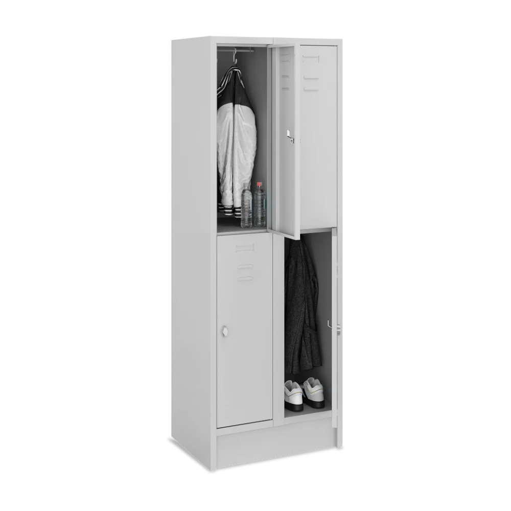 FAECHERSPIND_300-BREIT_2-ABTEIL_OFFEN_7035-7035 Fächerschrank 300 mm Abteilbreite – je 2 Fächer (1 Abteil bi