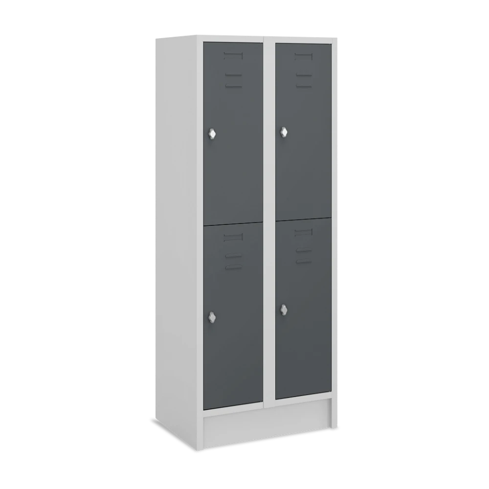 FAECHERSPIND_350-BREIT_2-ABTEILE_GESCHLOSSEN_7035-7016 Fächerschrank 350 mm Abteilbreite – je 2 Fächer (1 Abteil bi