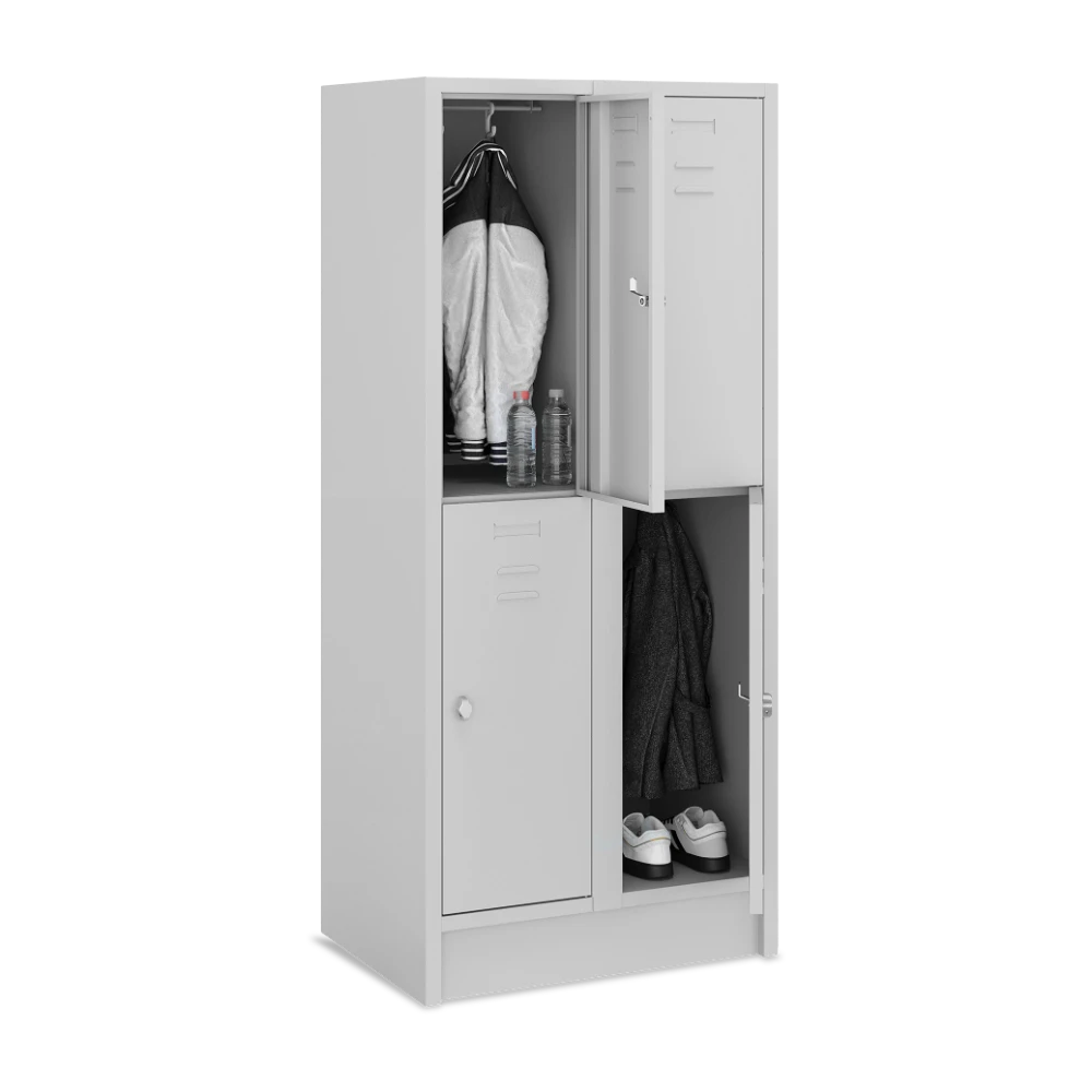 FAECHERSPIND_400-BREIT_2-ABTEIL_OFFEN_7035-7035 Fächerschrank 400 mm Abteilbreite – je 2 Fächer (1 Abteil bi